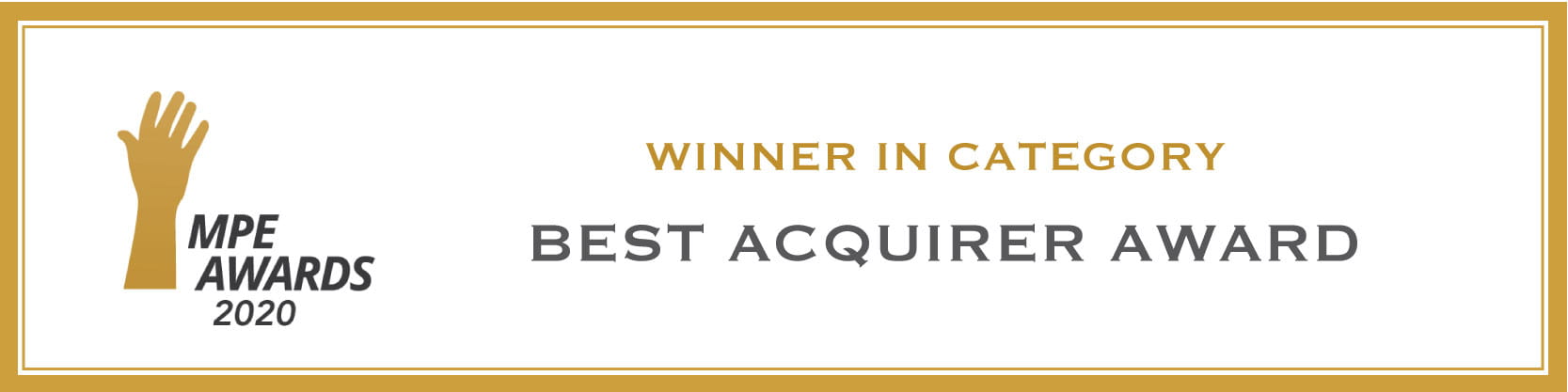 MPE Awards 2020 - Winners in category - BEST ACQUIRER AWARD